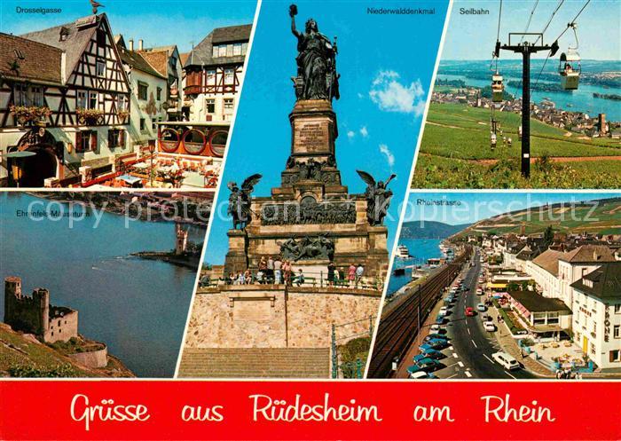 Ruedesheim Rhein Niederwalddenkmal Seilbahn Reinstrasse Ehrenfels-Maeuseturm