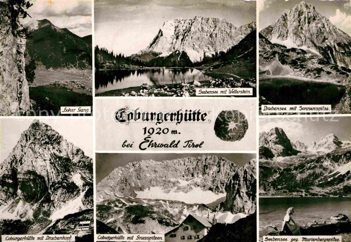 Ehrwald Tirol Coburgerhuette Drachensee Sonnenspitze Seebensee Marienbergspitze