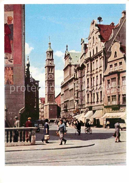 Augsburg Marimilianstrasse Rathaus Perlachturm