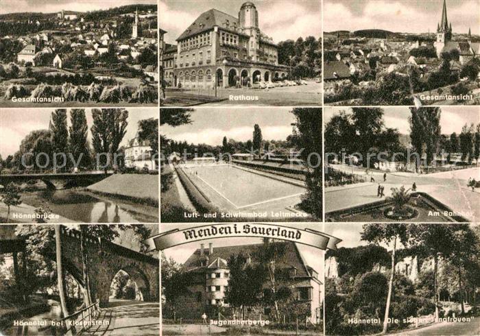 Menden Sauerland Rathaus Jugendherberge Hoennetal Bahnhof