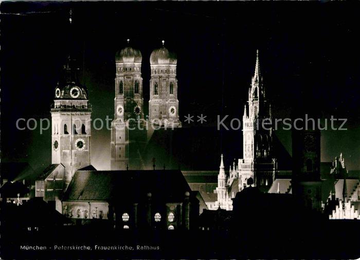 Muenchen Bayern Peterskirche Frauenkirche Rathaus