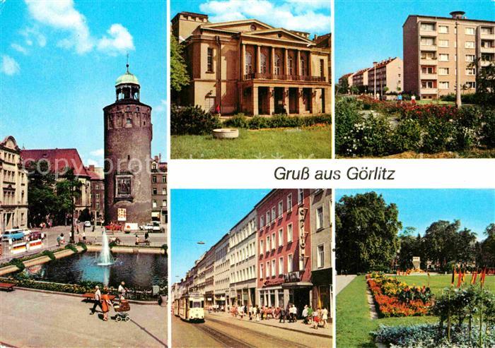 Goerlitz Sachsen Marienplatz Dicker Turm Gerhart Hauptmann Theater Neubaugebiet