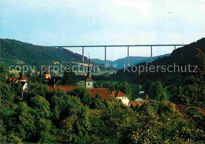 Braunsbach Wuerttemberg Kochertalbruecke Geislingen Schloss Braunsbach