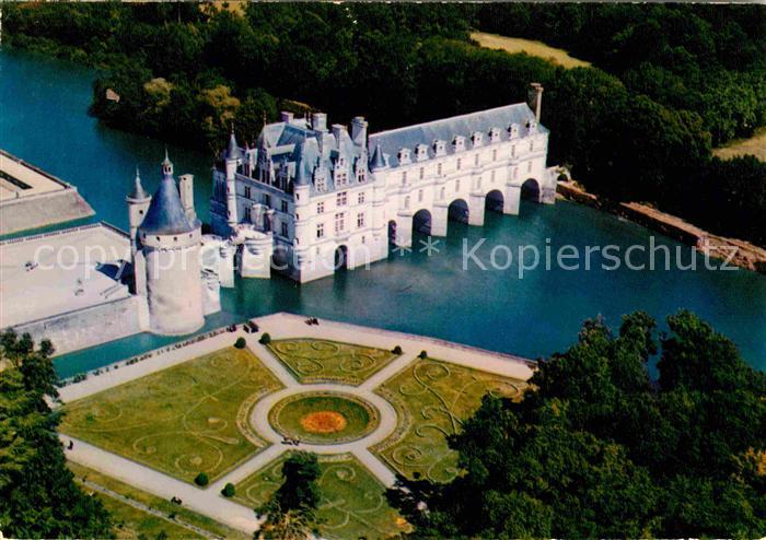 Chenonceaux Indre et Loire Vue aerienne du chateau