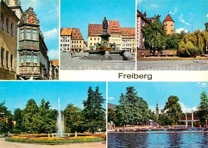 Freiberg Sachsen Renaissance Erker Brunnendenkmal Schloss Freudenstein Scheringe