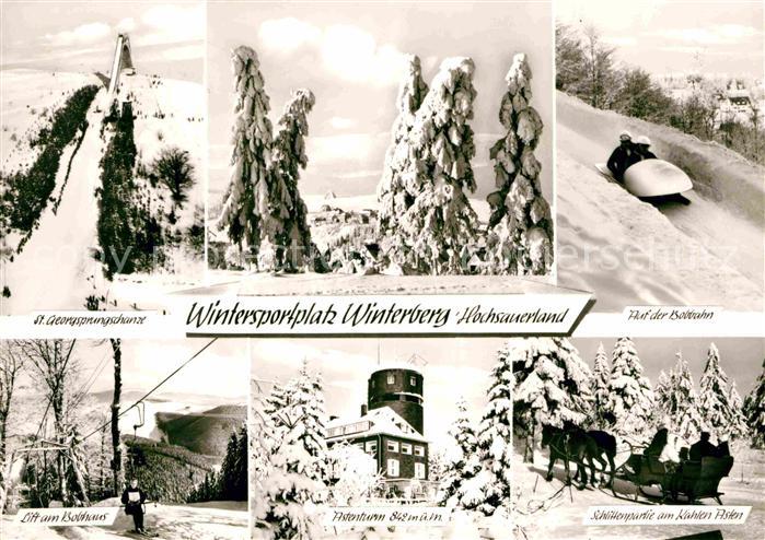 Winterberg Hochsauerland St Georgssprungschanze Bobbahn Lift Astenturm Pferdesch