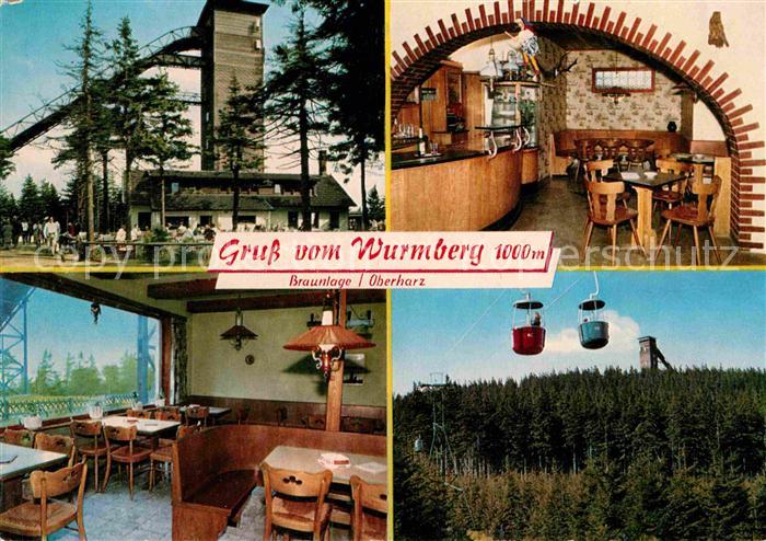 Braunlage Harz Wurmberggaststaette Gastraum Aussichtsturm Gondelbahn