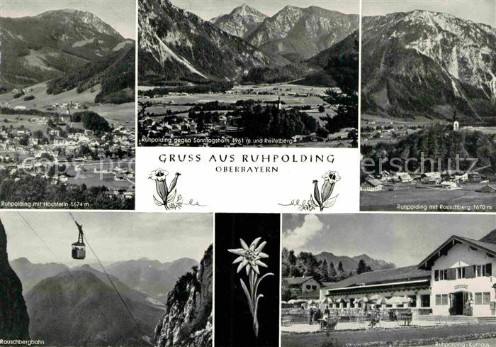 Ruhpolding Bayern mit Hochfelln Sonntagshorn Rauschberg Seilbahn Kurhaus