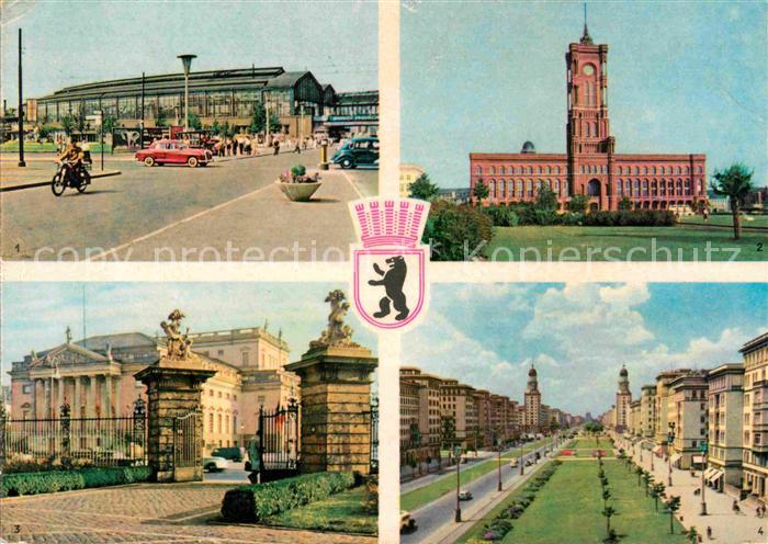 BERLIN CITY Bahnhof Friedrichstrasse Rathaus Staatsoper Stalinallee