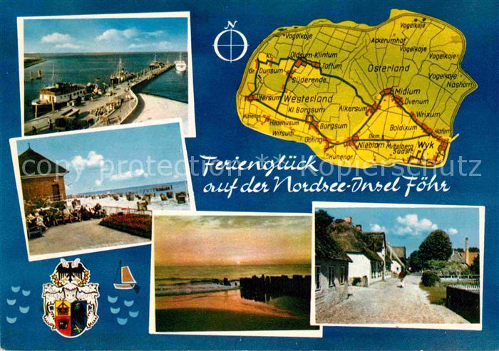 Insel Foehr Strand Landkarte