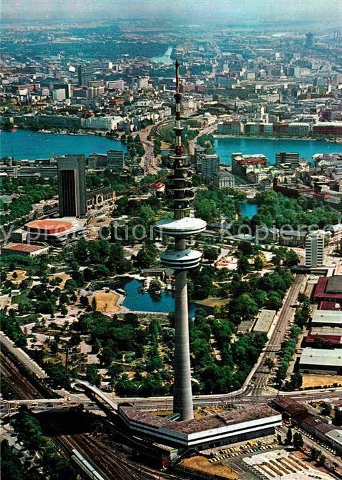 HAMBURG  CITY Blick vom Fernsehturm Binnen- und Aussenalster