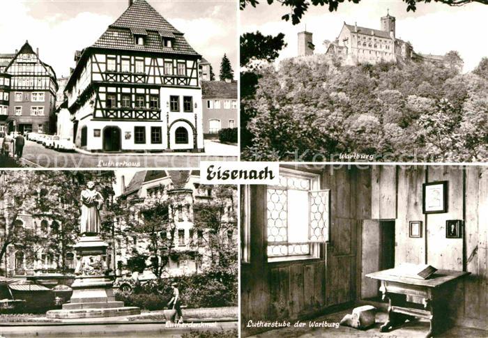 Eisenach Thueringen Lutherhaus Lutherstube vor der Wartburg Wartburg Lutherdenkm