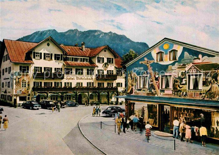 OBERAMMERGAU Bayern Hotel Wittelsbach Fresko Das Geluebde