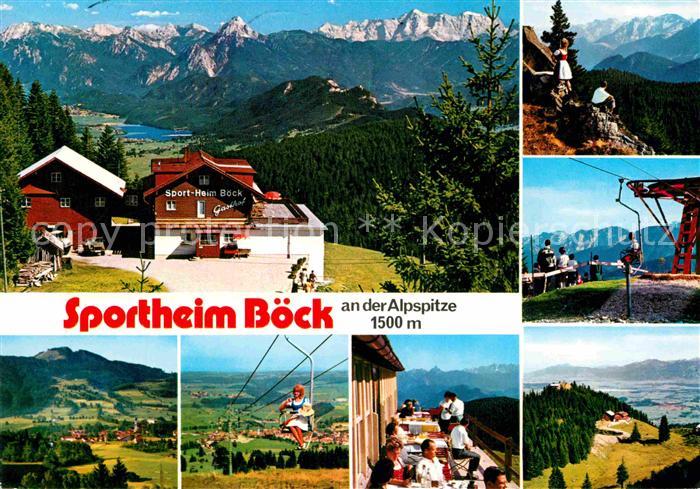 Nesselwang Allgaeu Bayern Sportheim Boeck Panorama Terrasse Sessellift
