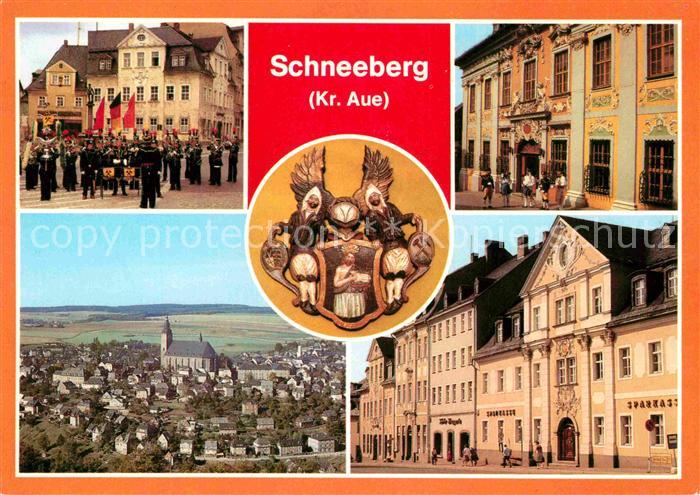 Schneeberg Erzgebirge Musikkorps Museum uebersicht Wappen Ernst Schneller Platz