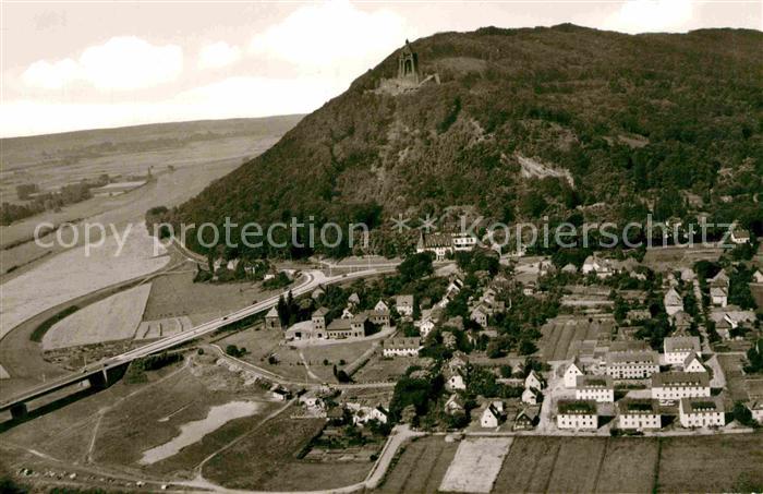 Porta Westfalica Fliegeraufnahme Kaiser Wilhelm Denkmal
