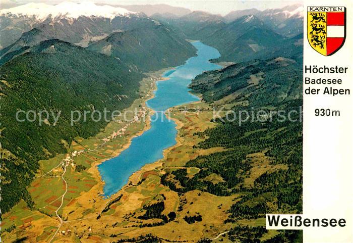 Weissensee Kaernten Fliegeraufnahme