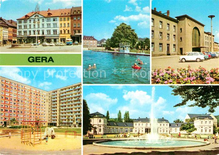 Gera Markt Sommerbad Hauptbahnhof Sonnenbrunnen Park Opfer des Faschismus
