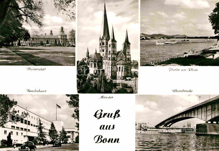 Bonn Rhein Universitaet Rheinbruecke Bundeshaus Muenster