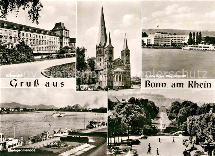 Bonn Rhein Universitaet Bundeshaus Muenster Rheinpromenade Kaiserplatz