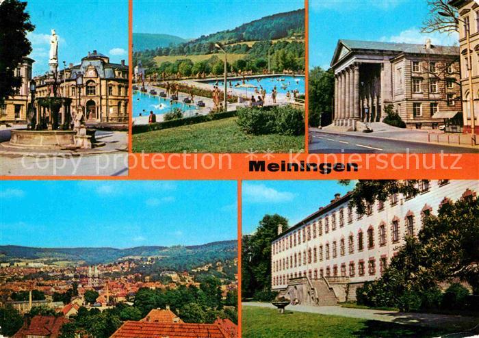 Meiningen Thueringen Heinrichsbrunnen Platz der Republick Bad Theater Schloss