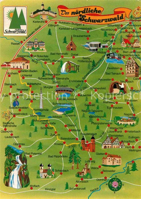 FREUDENSTADT BW Landkarte Noerdlicher Schwarzwald