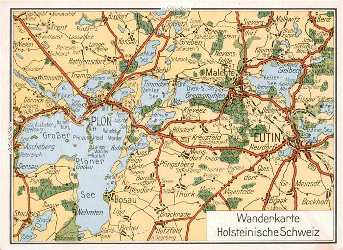 Eutin Schleswig-Holstein Wanderkarte Holsteinische Schweiz