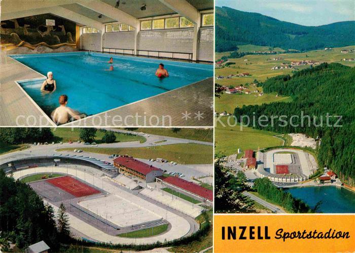 Inzell Traunstein Bayern Fliegeraufnahme Sportstadion Hallenbad