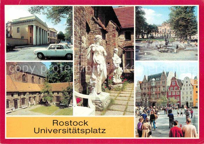 ROSTOCK  CITY Neue Wache Torsi im Klosterinnenhof Brunnen Universitaetsplatz