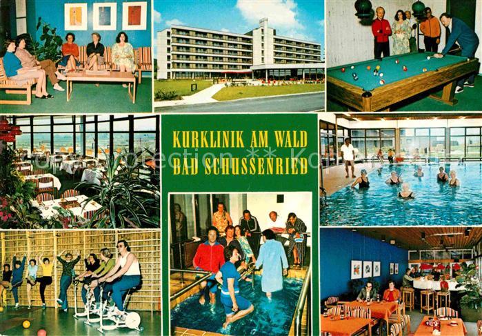 Bad Schussenried Kurklinik am Wald Warteraum Spielzimmer Hallenbad Gymnastik Was