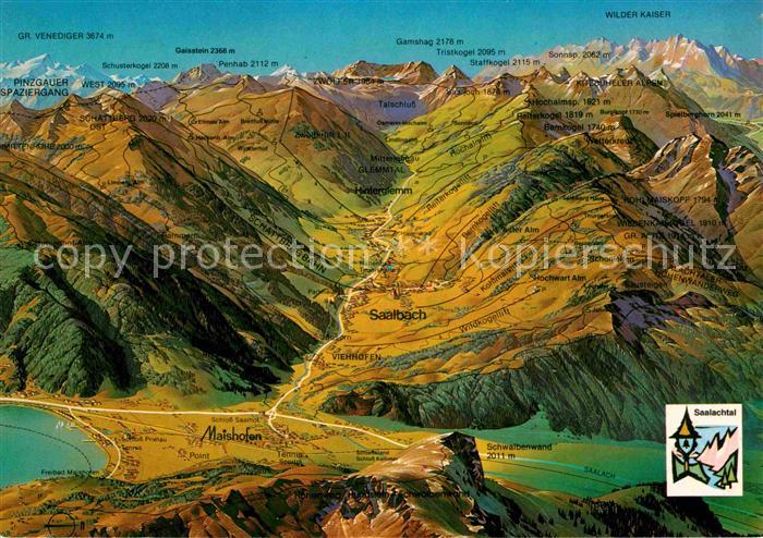 Saalbach-Hinterglemm Panoramakarte Salachtal