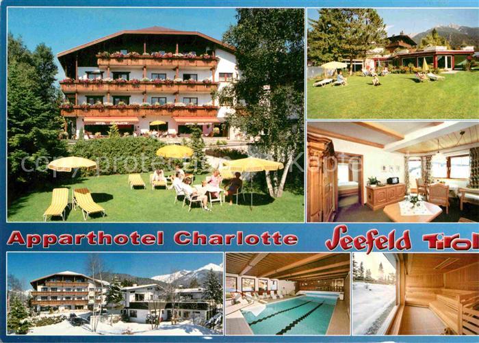 Seefeld Tirol Apparthotel Charlotte Liegewiese Zimmer Hallenbad