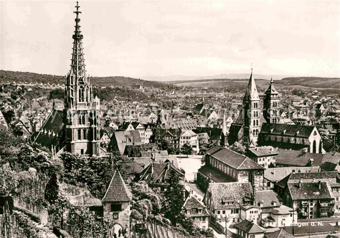 Esslingen Neckar Stadtblick mit Dom und Kirche