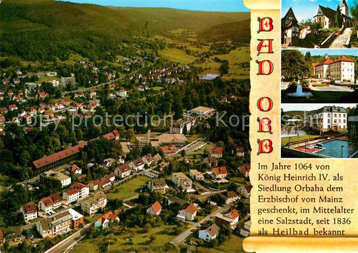 Bad Orb Fliegeraufnahme Martinskirche Salinenplatz Rathaus Thermalbad Konzerthal