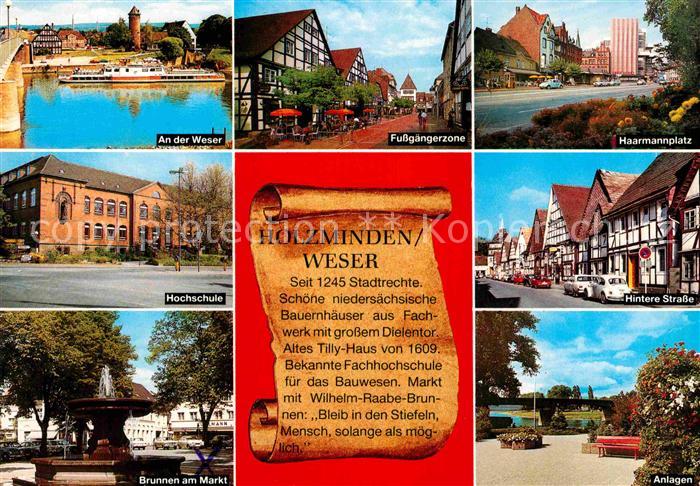 Holzminden Weser Fussgaengerzone Haarmannplatz Hochschule Hintere Strasse Brunne
