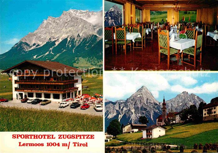 Lermoos Tirol Sporthotel Zugspitze Gastraum Dorfmotiv