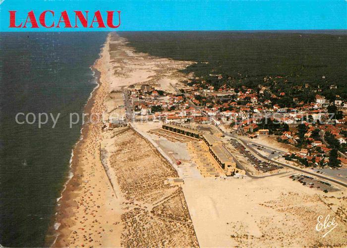 Lacanau Vue generale aerienne sur la Grande Plage et les Dunes