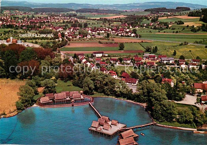 Unteruhldingen Fliegeraufnahme mit den Pfahlbauten