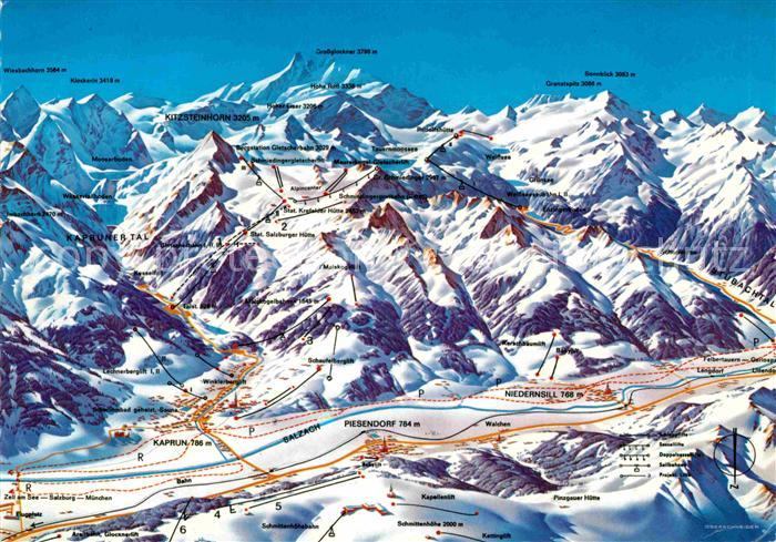 Zell See Europasportregion Kaprun Panoramakarte