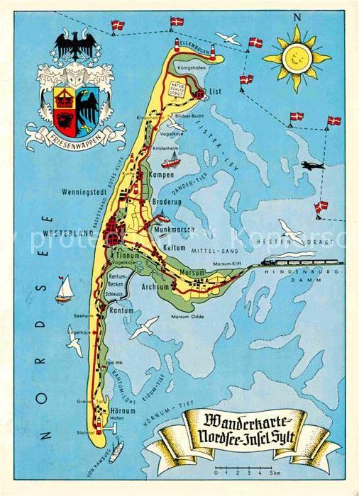 Insel Sylt Wanderkarte