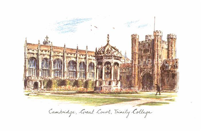 Cambridge Cambridgeshire Great Court Trinity College Kuenstlerkarte