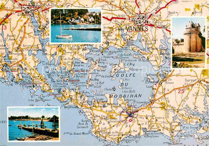 Port-Navalo Vannes Landkarte Golfe du Morbihan