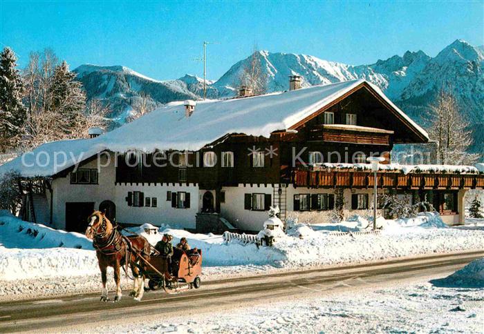 Obermeiselstein Oberstdorf Gastehaus Cafe RAPP Pferdeschlitten