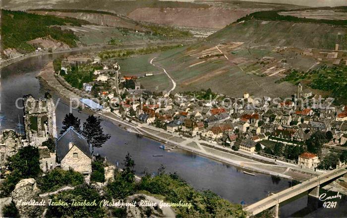 Traben-Trarbach Moselpartie mit Ruine Grevenburg