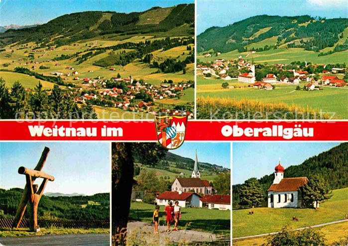 Weitnau Panorama Holzplastik Kirche Kapelle