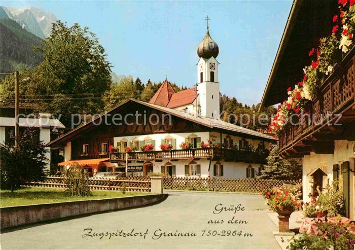 Grainau Ortsmotiv mit Zugspitze