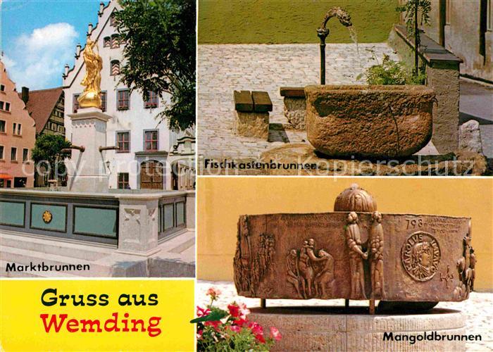 Wemding Marktbrunnen Fischkastenbrunnen Mangoldbrunnen