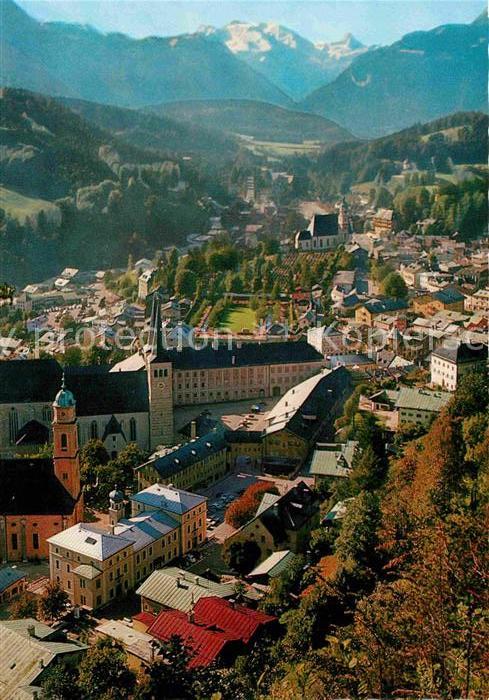BERCHTESGADEN Bayern Blick vom Lockstein auf Schlossplat Kurpark und Steinernes