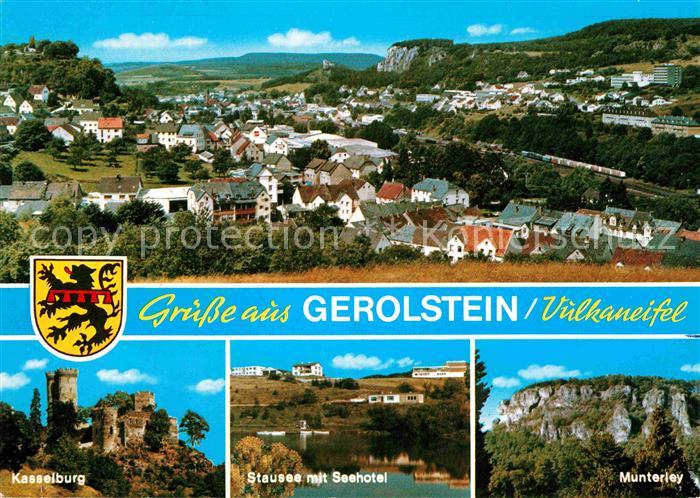 Gerolstein Rheinland-Pfalz Panorama Kasselburg Stausee mit Seehotel Munterley