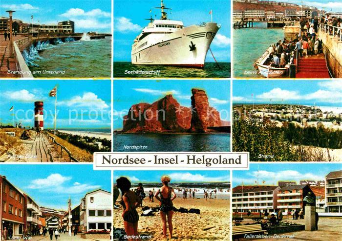 HELGOLAND Insel Schleswig-Holstein Brandung Seebaederschiff Leuchtturm Nordspitz